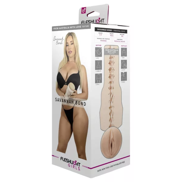 Fleshlight Savannah Bond - realistyczna sztuczna wagina - cielista