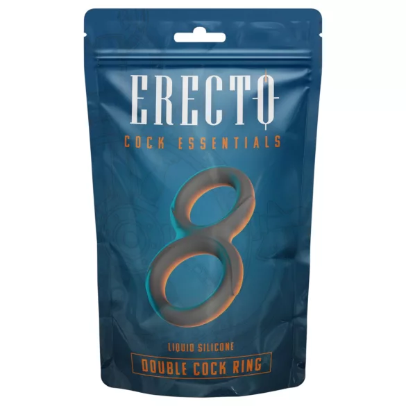 Erecto - podwójny pierścień na penisa - czarny