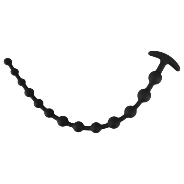 Black Velvets - korek analny z koralikami - czarny