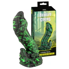   Beasty Cocks Lizard Peak - dildo penisza jaszczurki - silikon zielono-czarny