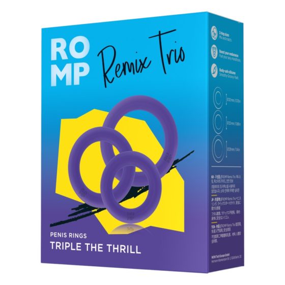 ROMP Remix Trio - Zestaw pierścieni na penisa - 3 sztuki (fioletowy)