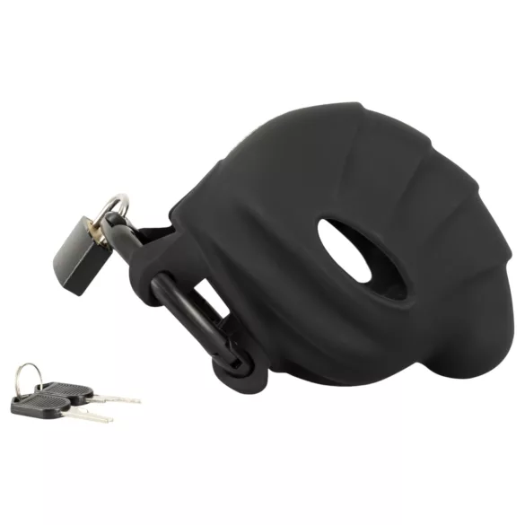 Black Velvets - klatka na penisa i jądra - czarna