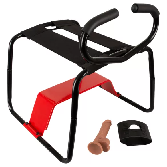 THE BANGER - Ultimate Sex Stool krzesło seksualne z realistycznym dildosem (czarne)