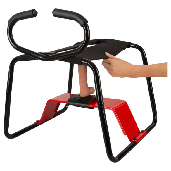 THE BANGER - Ultimate Sex Stool krzesło seksualne z realistycznym dildosem (czarne)
