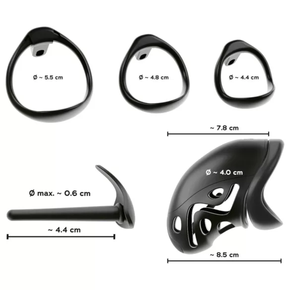 You2Toys - klatka na penisa z plugiem - czarna