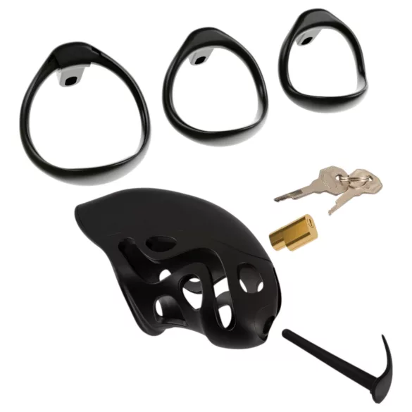 You2Toys - klatka na penisa z plugiem - czarna