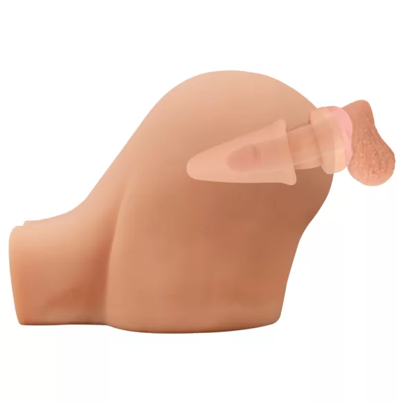Nature Skin - korek analny i nakładka na penisa - naturalny