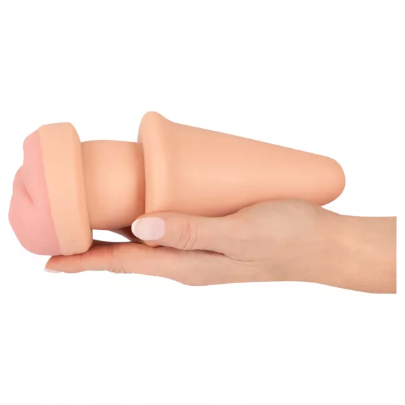 Nature Skin - korek analny i nakładka na penisa - naturalny