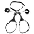 Bad Kitty - otwarty harness z kajdankami (czarny)