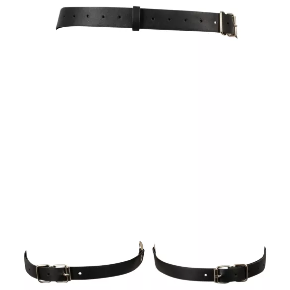 Bad Kitty - otwarty harness z kajdankami (czarny)