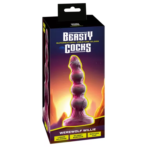 Beasty Cocks - Wilkołak Willie dildo z przyssawką - bordowy (21 cm)