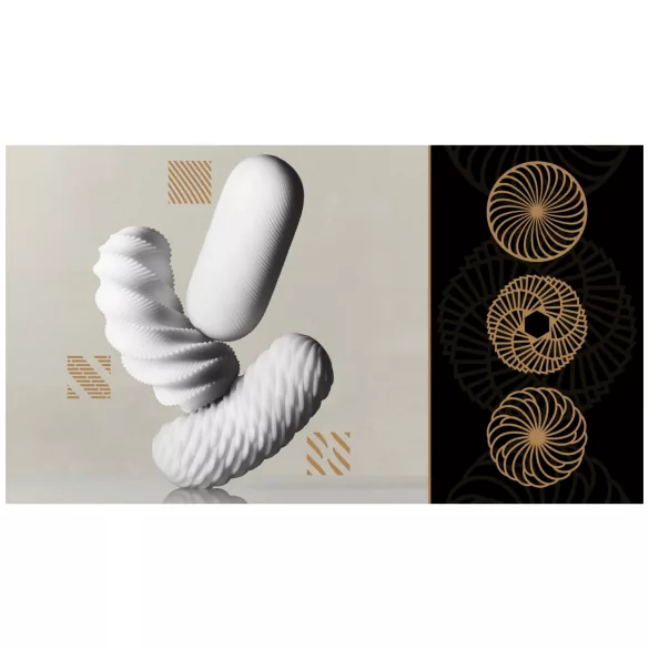 TENGA 3Dx Spiral - masturbator z spiralnym wzorem (biały)