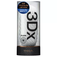 TENGA 3Dx Flow - masturbator z falistym wzorem (biały)