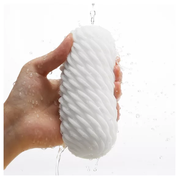 TENGA 3Dx Flow - masturbator z falistym wzorem (biały)