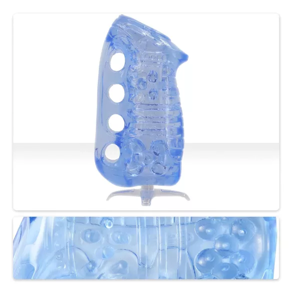 Fleshlight Fleshskins Grip Blue Ice - masturbator otwarty z dwóch stron (niebieski)