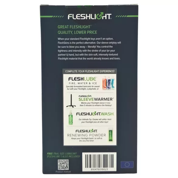 Fleshlight Fleshskins Grip Blue Ice - masturbator otwarty z dwóch stron (niebieski)