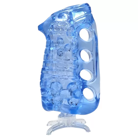 Fleshlight Fleshskins Grip Blue Ice - masturbator otwarty z dwóch stron (niebieski)