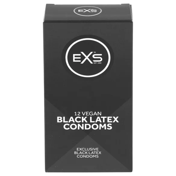 EXS Black - prezerwatywy lateksowe - czarne - 12 sztuk