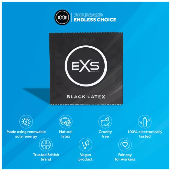 EXS Black - czarne prezerwatywy (48 szt.)