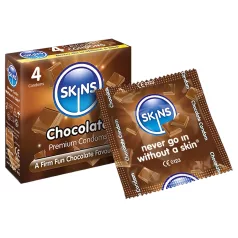 Skins - prezerwatywy smakowe czekoladowe - 4 sztuki