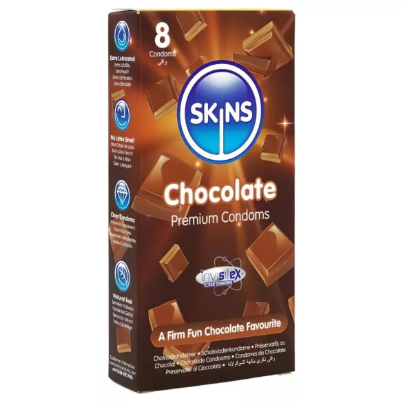 Skins - prezerwatywy smakowe - czekoladowe - 8 sztuk