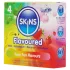 Skins - prezerwatywy smakowe - mięta, guma do żucia, banan, truskawka (4 szt.)
