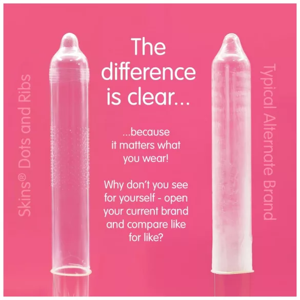 Skins - prezerwatywy prążkowane i z wypustkami - 16 sztuk