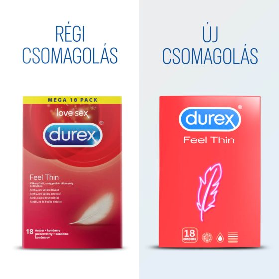 Durex Feel Thin - realistyczne prezerwatywy (18 sztuk)