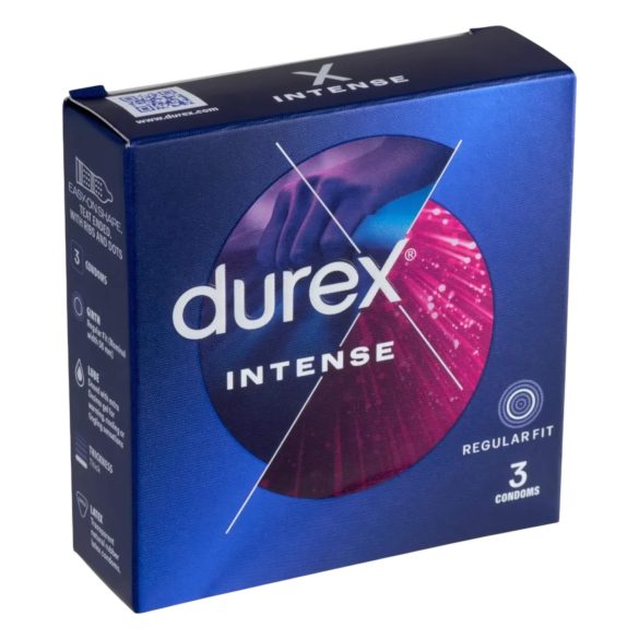Durex Intense - prezerwatywy z wypustkami i żebrowaniem (3 szt.)