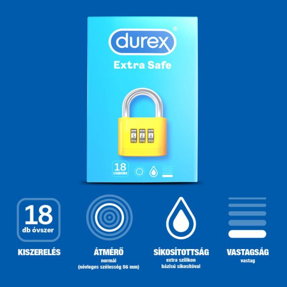 Durex Extra Safe - bezpieczne prezerwatywy (18 sztuk)