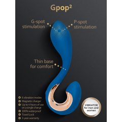   G-Vibe G-Pop 2 - ładowalny, wodoodporny wibrator punktowy G/P (niebieski)