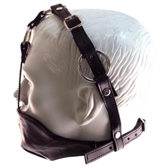 Rouge - maska i knebel - prawdziwa skóra - czarny