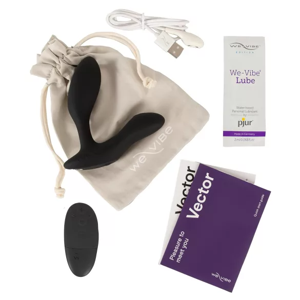 We-Vibe Vector+ - wibrujący korek analny zdalnie sterowany - silikon czarny