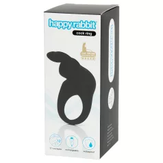   Happyrabbit - pierścień na penisa wibrujący akumulatorowy - czarny