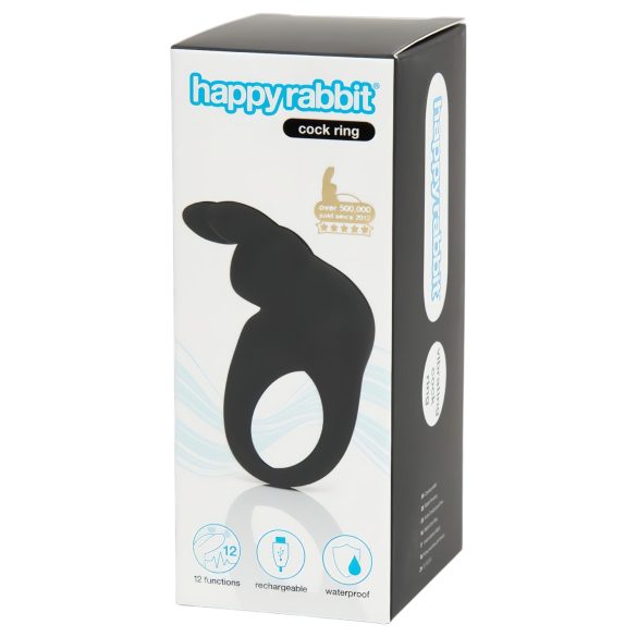 Happyrabbit Cock - wibrujący pierścień erekcyjny z akumulatorem (czarny)