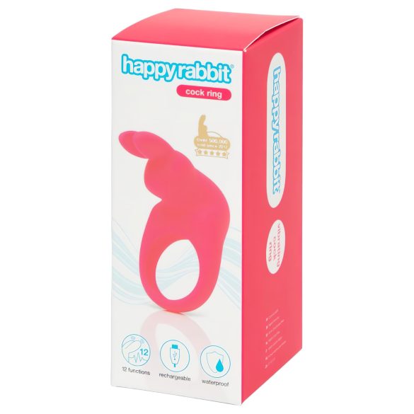Happyrabbit Cock - wibrujący pierścień erekcyjny z akumulatorem (różowy)
