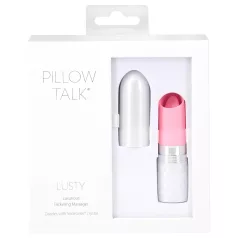  Pillow Talk Lusty - wibrator łechtaczkowy z akumulatorem, z języczkiem (biało-różowy)