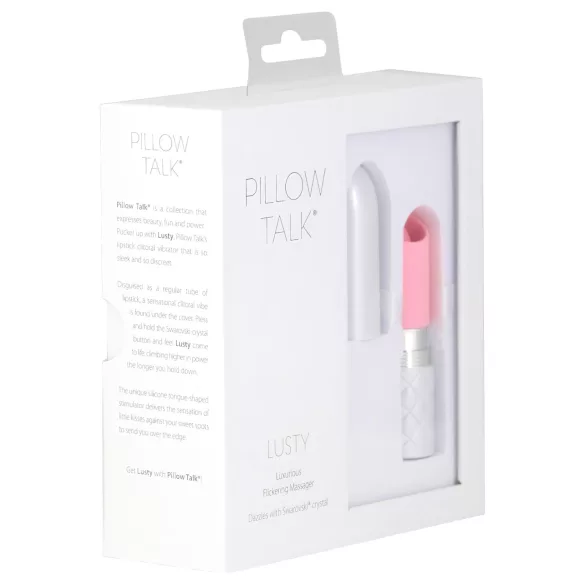 Pillow Talk Lusty - wibrator łechtaczkowy z akumulatorem, z języczkiem (biało-różowy)