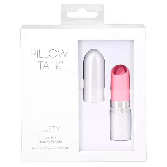 Pillow Talk Lusty - wibrator łechtaczkowy z akumulatorem, z języczkiem (biało-różowy)