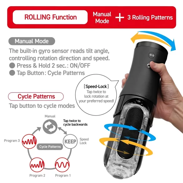 TENGA Flip 0 Electronic - masturbator automatyczny - czarny