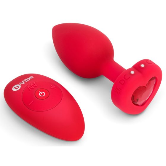 b-vibe heart - bezprzewodowy wibrator analny z radiem (czerwony)