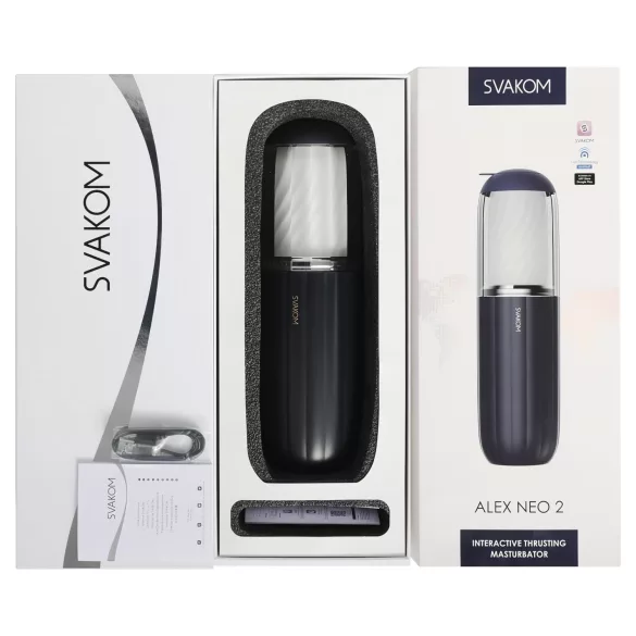 Svakom Alex Neo 2 - masturbator elektryczny z ruchem góra-dół - niebieski