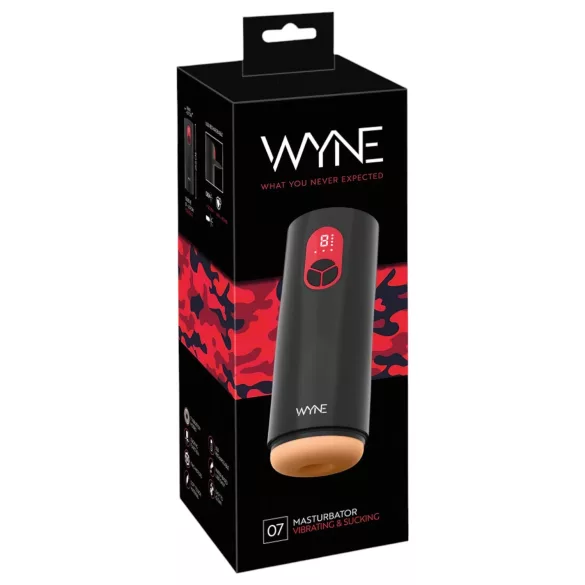 WYNE 07 - bezprzewodowy, wibrująco-ssący masturbator (czarny)