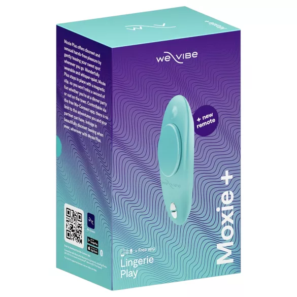 We-Vibe Moxie+ - noszony w majtkach wibrator łechtaczkowy sterowany aplikacją i pilotem (turkusowy)