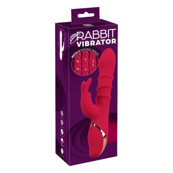 You2Toys Rabbit - wibrator z ruchomym pierścieniem (czerwony)
