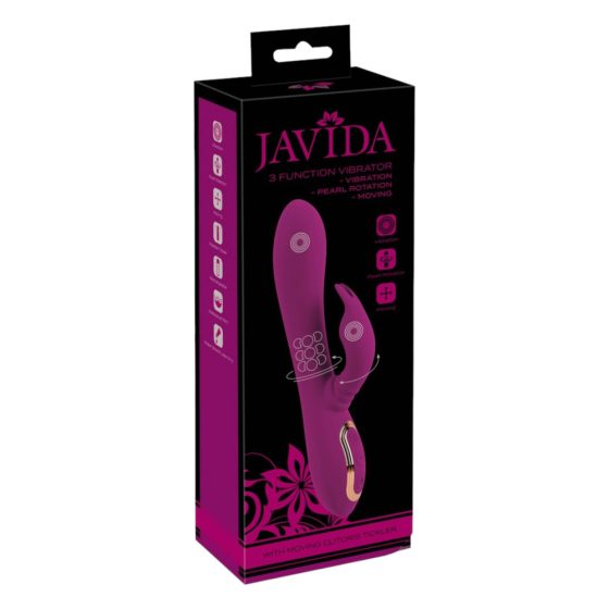 Javida - wibrator obrotowy z koralikami 3w1 (fioletowy)