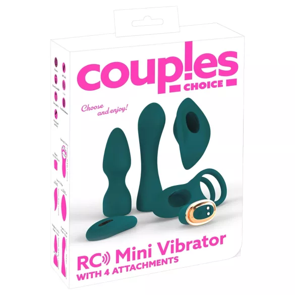 Couples Choice - wibrujący pilot 4w1 z możliwością różnej konfiguracji (turkusowy)