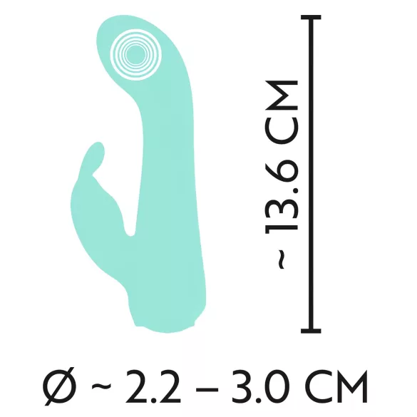 Cuties Mini 4 - akumulatorowy, króliczkowy wibrator z ramieniem na łechtaczkę (zielony)