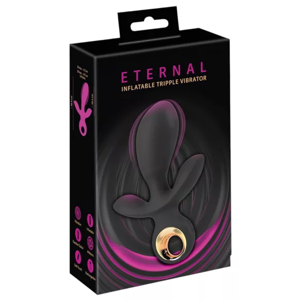 Eternal - potrójny wibrator pompowany - czarny