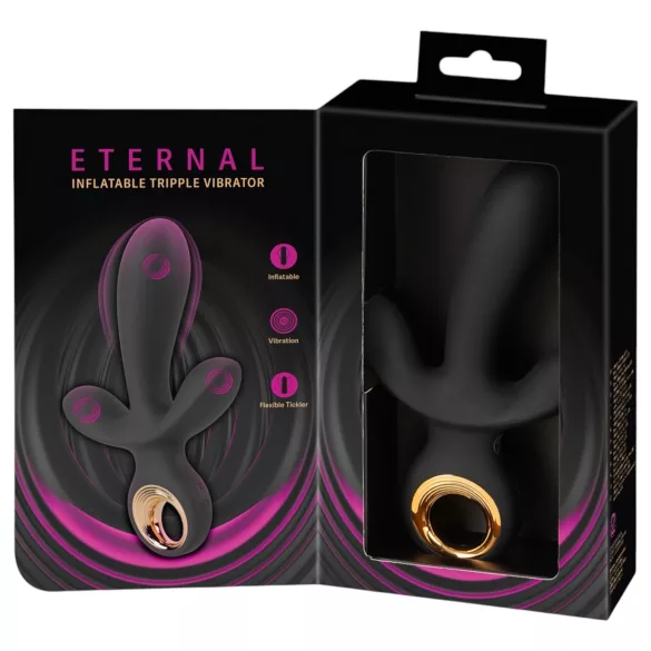 Eternal - potrójny wibrator pompowany - czarny